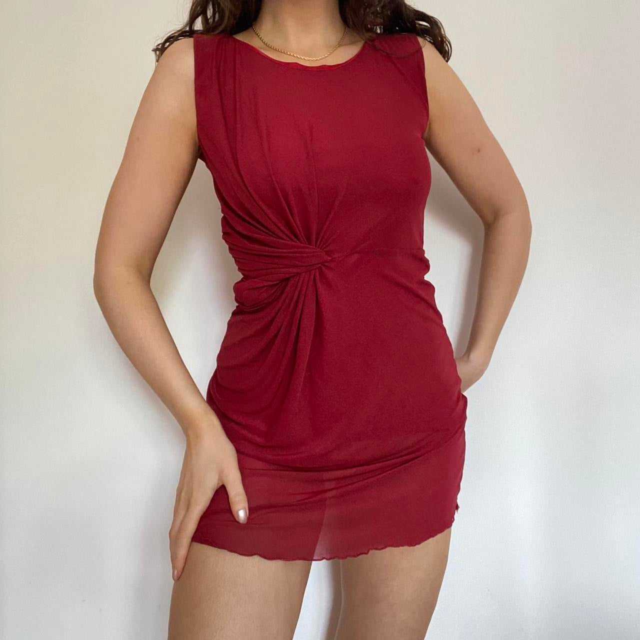 00s red mini dress XS