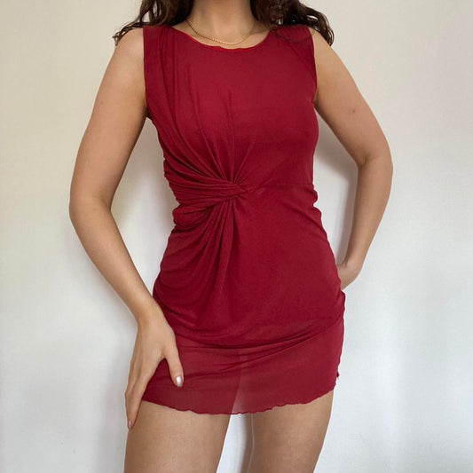 00s red mini dress XS