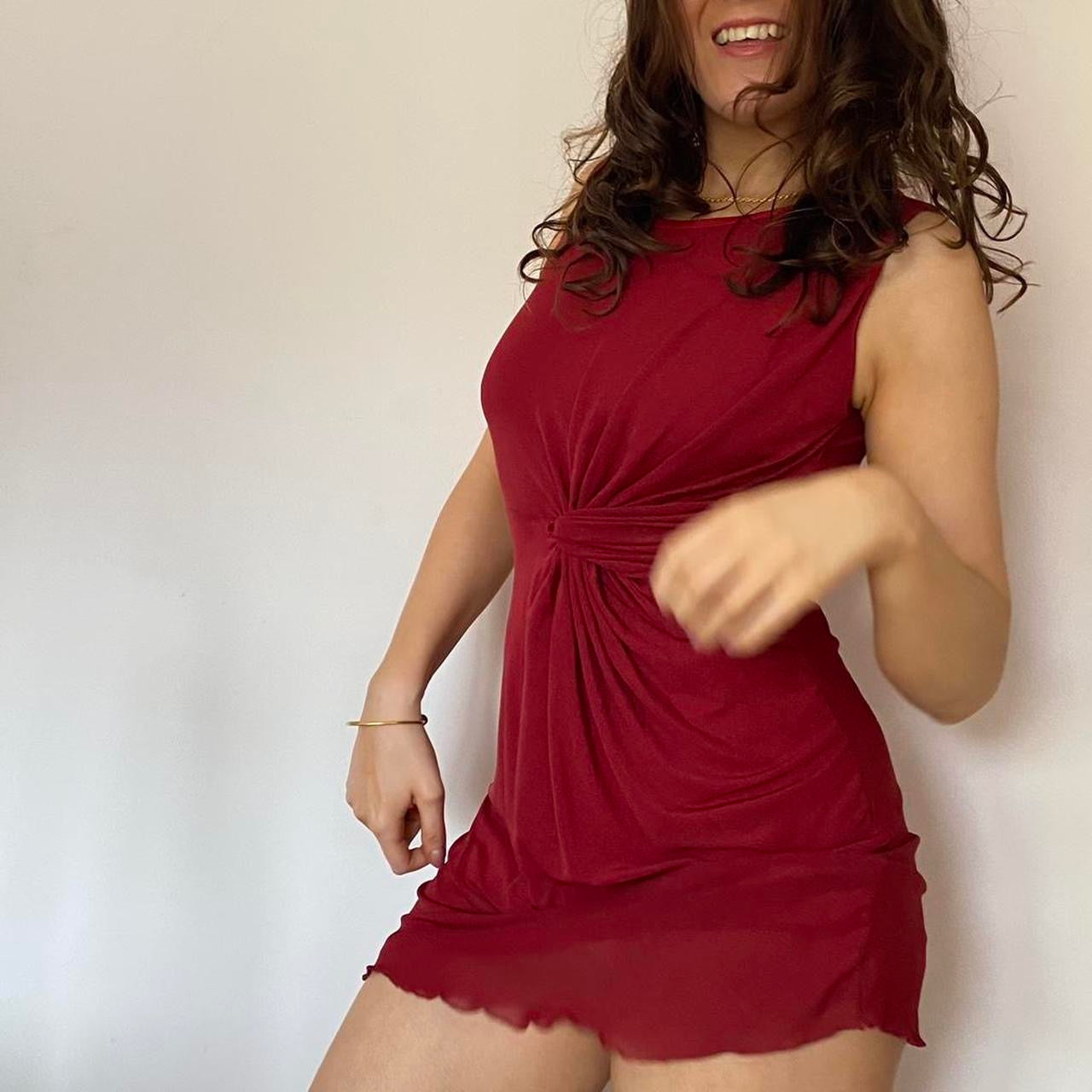 00s red mini dress XS