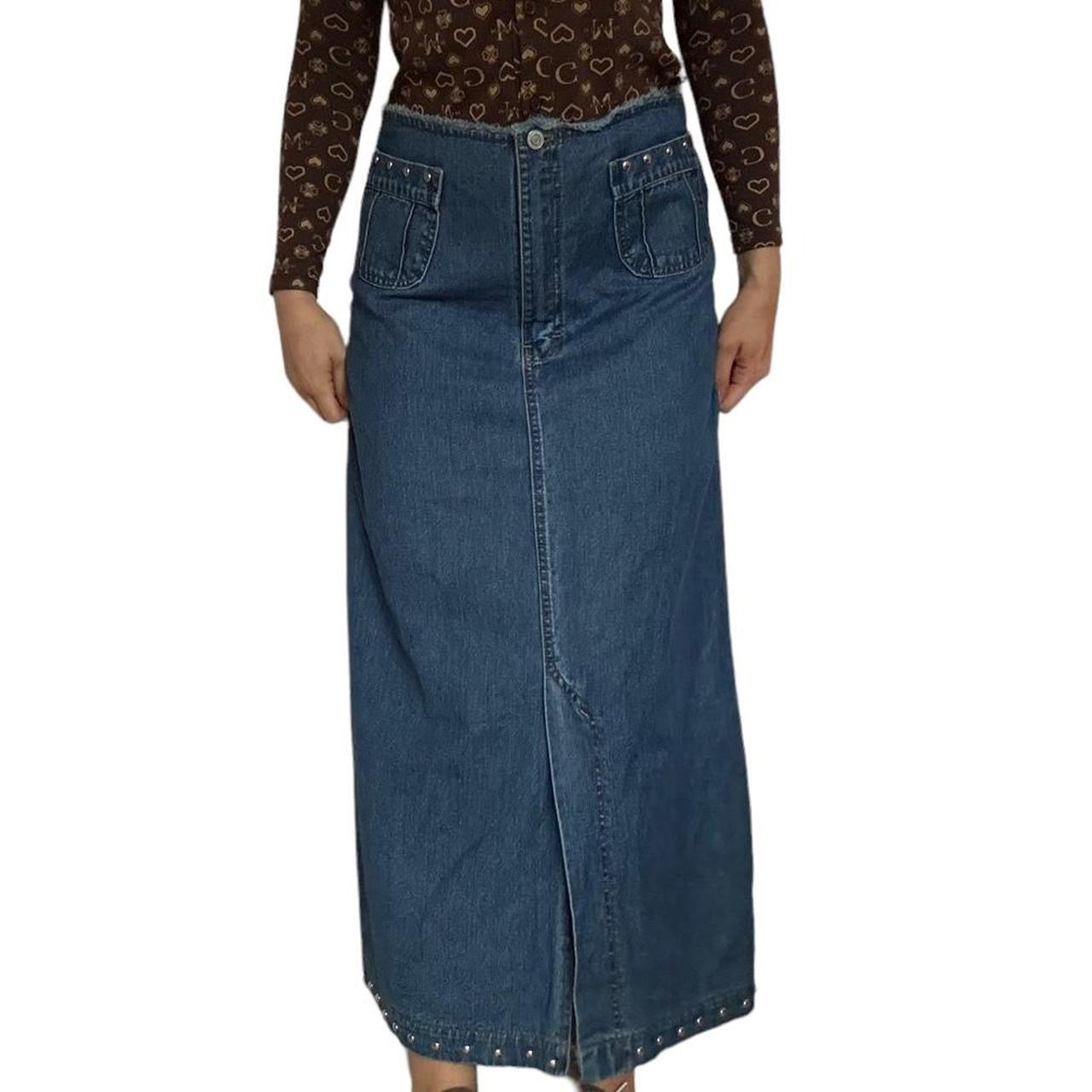 00s denim maxi skirt w34