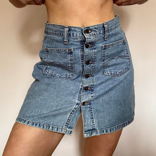 00s denim mini skirt w31