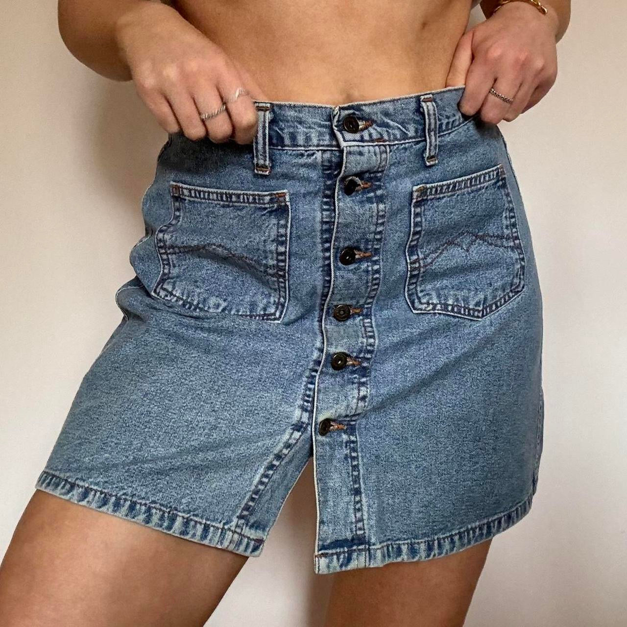00s denim mini skirt w31