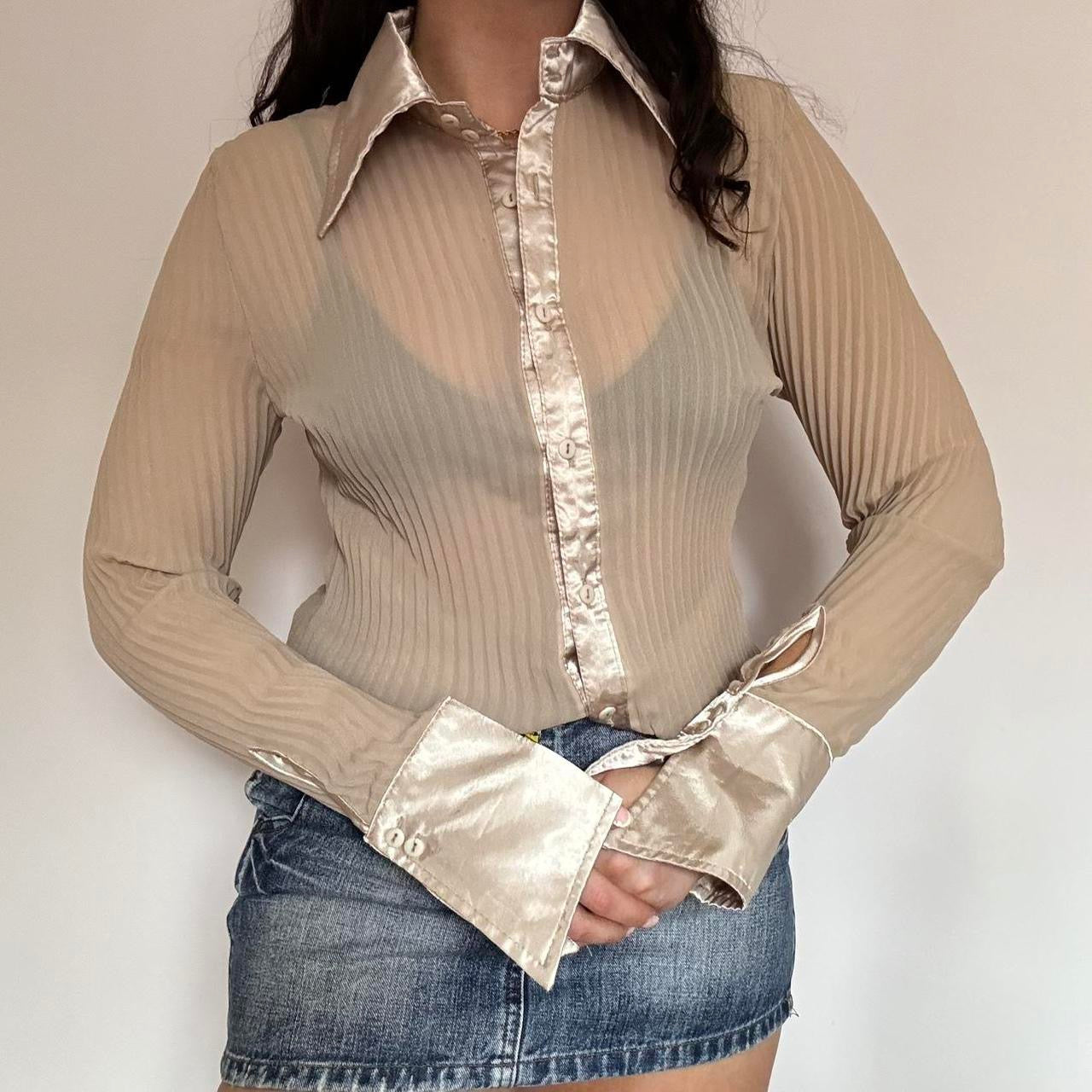 00s sheer shirt M