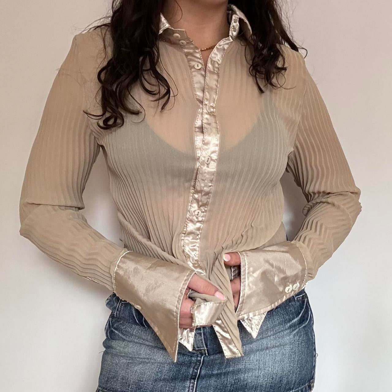 00s sheer shirt M