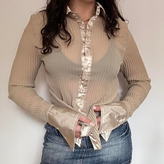 00s sheer shirt M