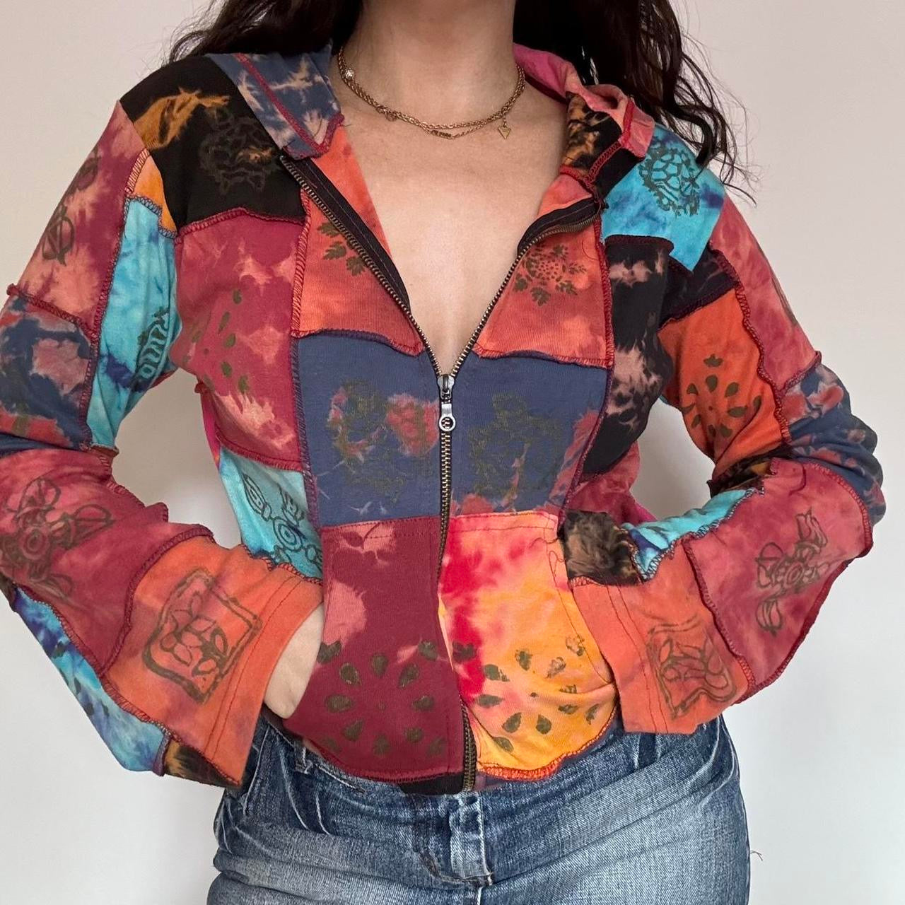 00s patchwork jacket S/M