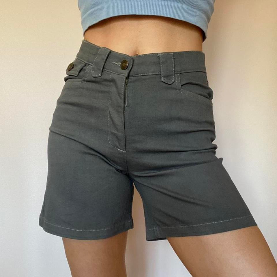 Blue/grey high waisted shorts w29”
