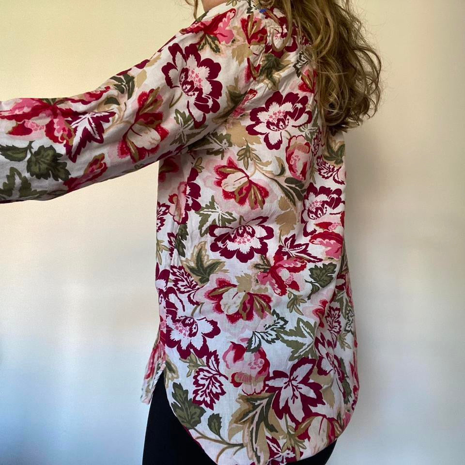 GAP floral cotton long sleeved shirt small