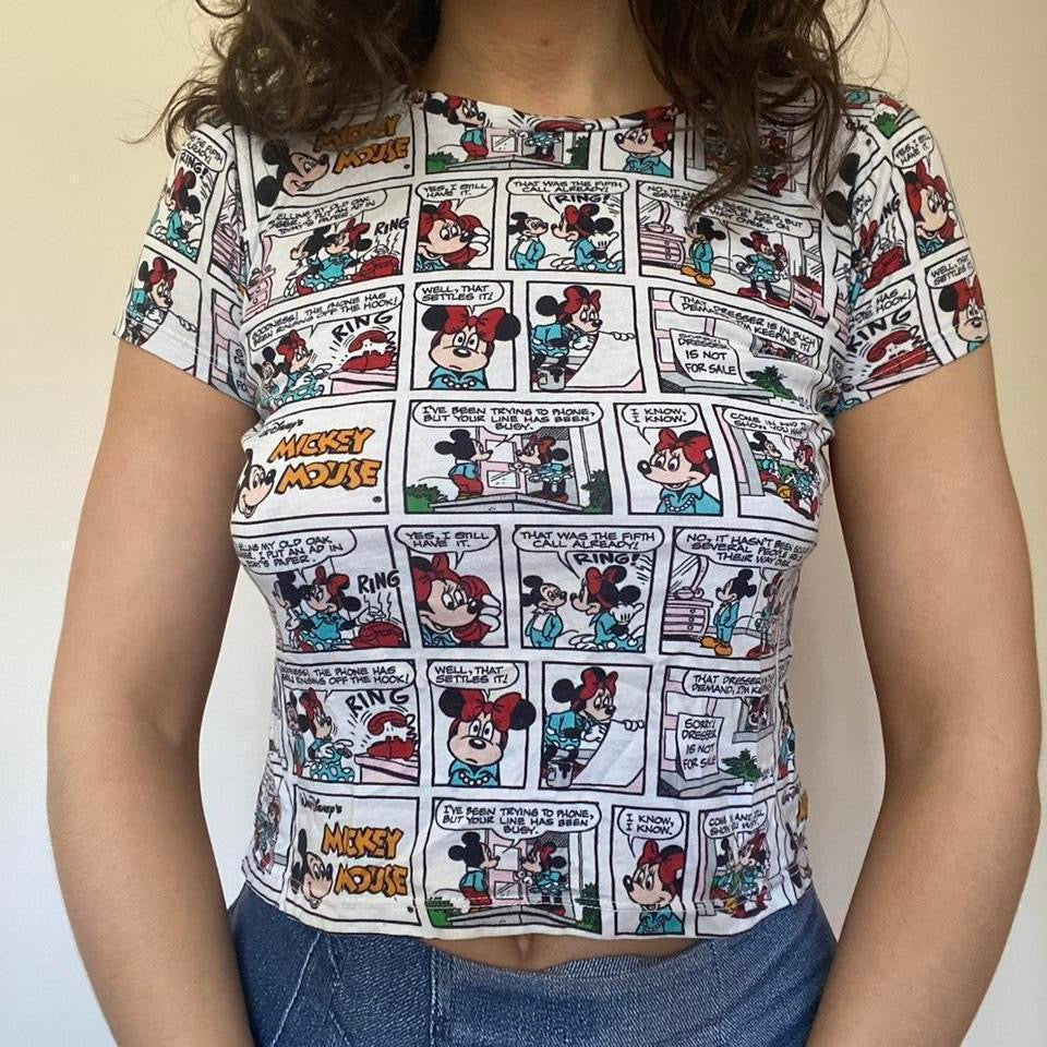 Disney cartoon graphic print baby tee XS