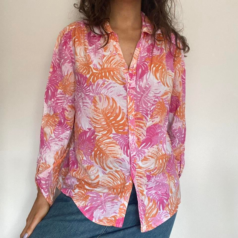 100% cotton pink & orange shirt XL