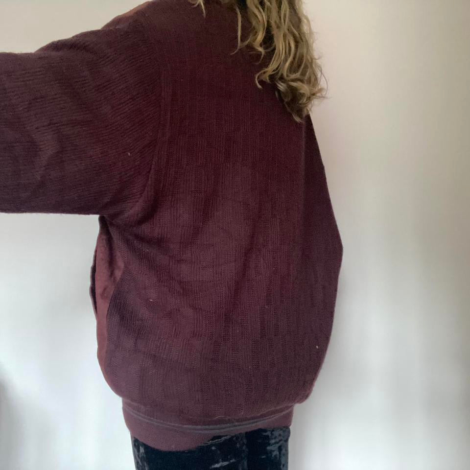 Suede and wool purple v-neck cardigan XXL