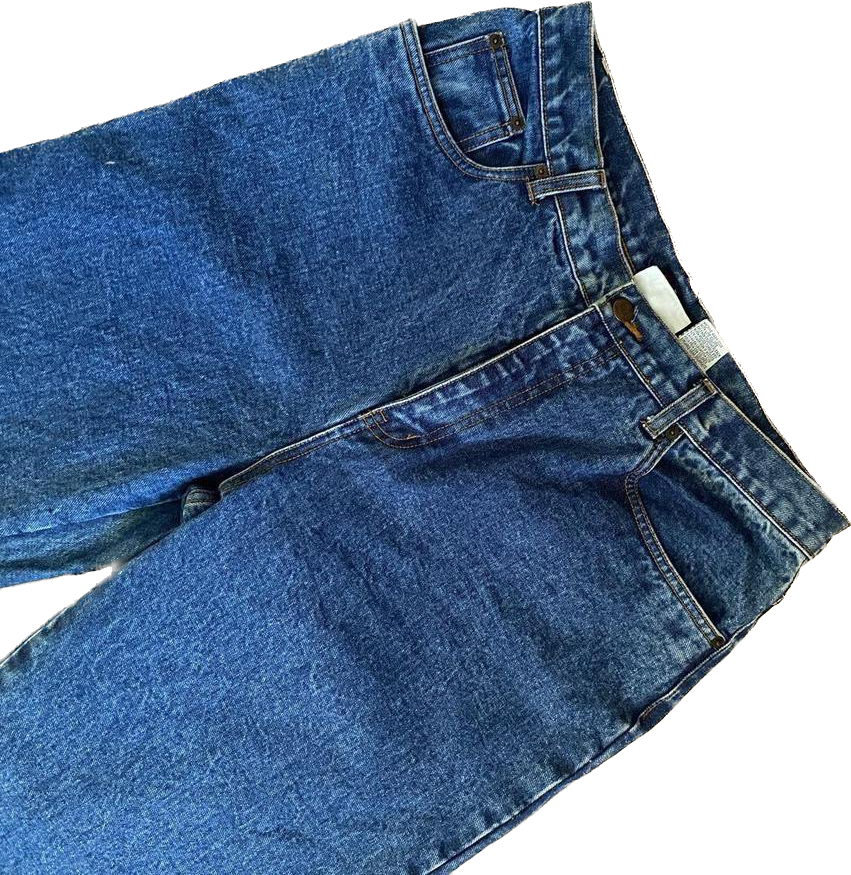 100% cotton 90s blue high waisted denim jeans w33”