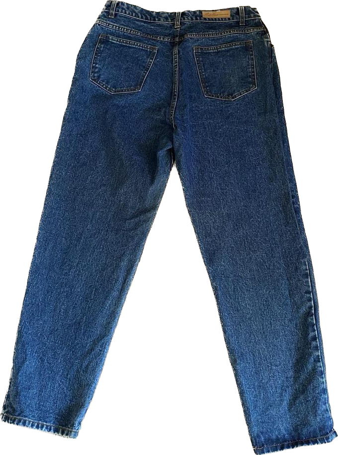 100% cotton 90s blue high waisted denim jeans w33”