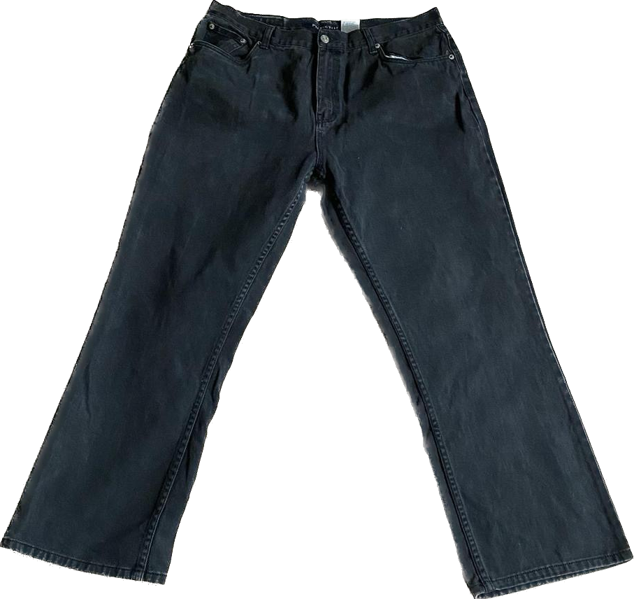 100% cotton black high waisted straight leg jeans w36”