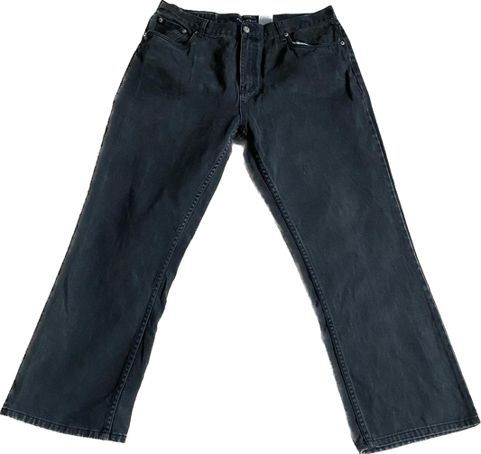 100% cotton black high waisted straight leg jeans w36”