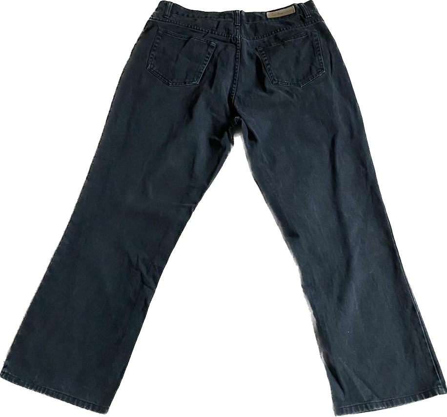 100% cotton black high waisted straight leg jeans w36”
