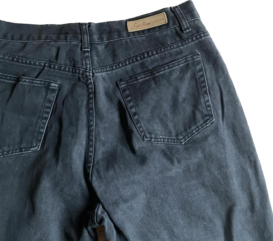 100% cotton black high waisted straight leg jeans w36”